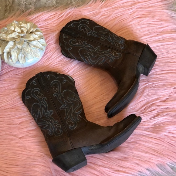 Ariat Shoes - Ariat Legend Western Boots Oiled Brown Square Toe